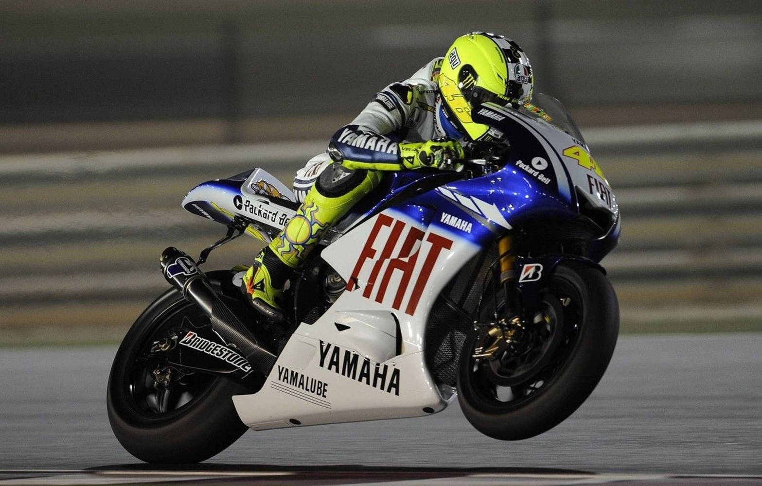 Valentino Rossi Fiat Yamaha Motorcycle Wallpaper