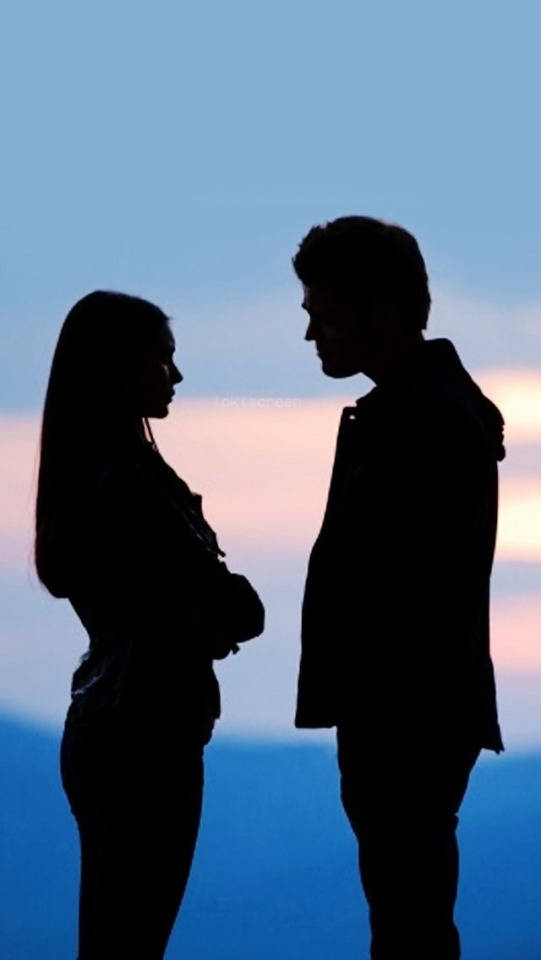 Vampire Diaries Stelena Silhouette Wallpaper