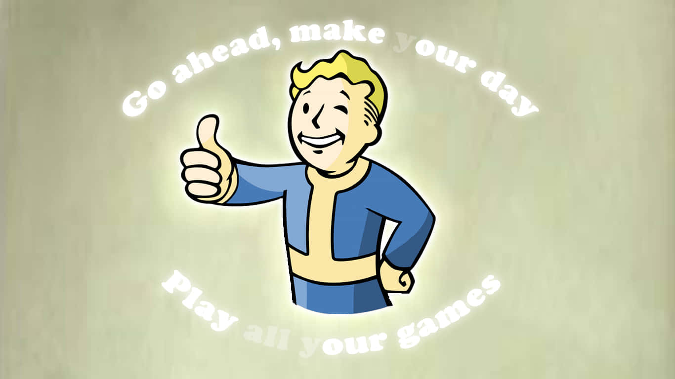 Vault Boy Play Our Games Wallpaper