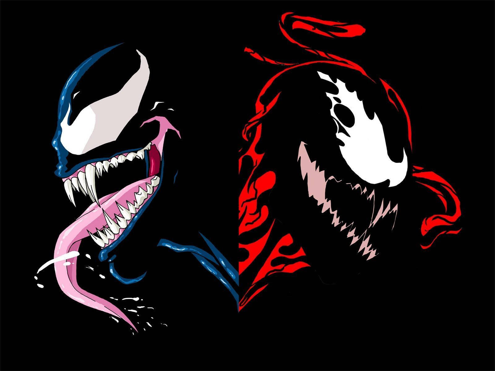 Venom Carnage Back To Back Art Wallpaper