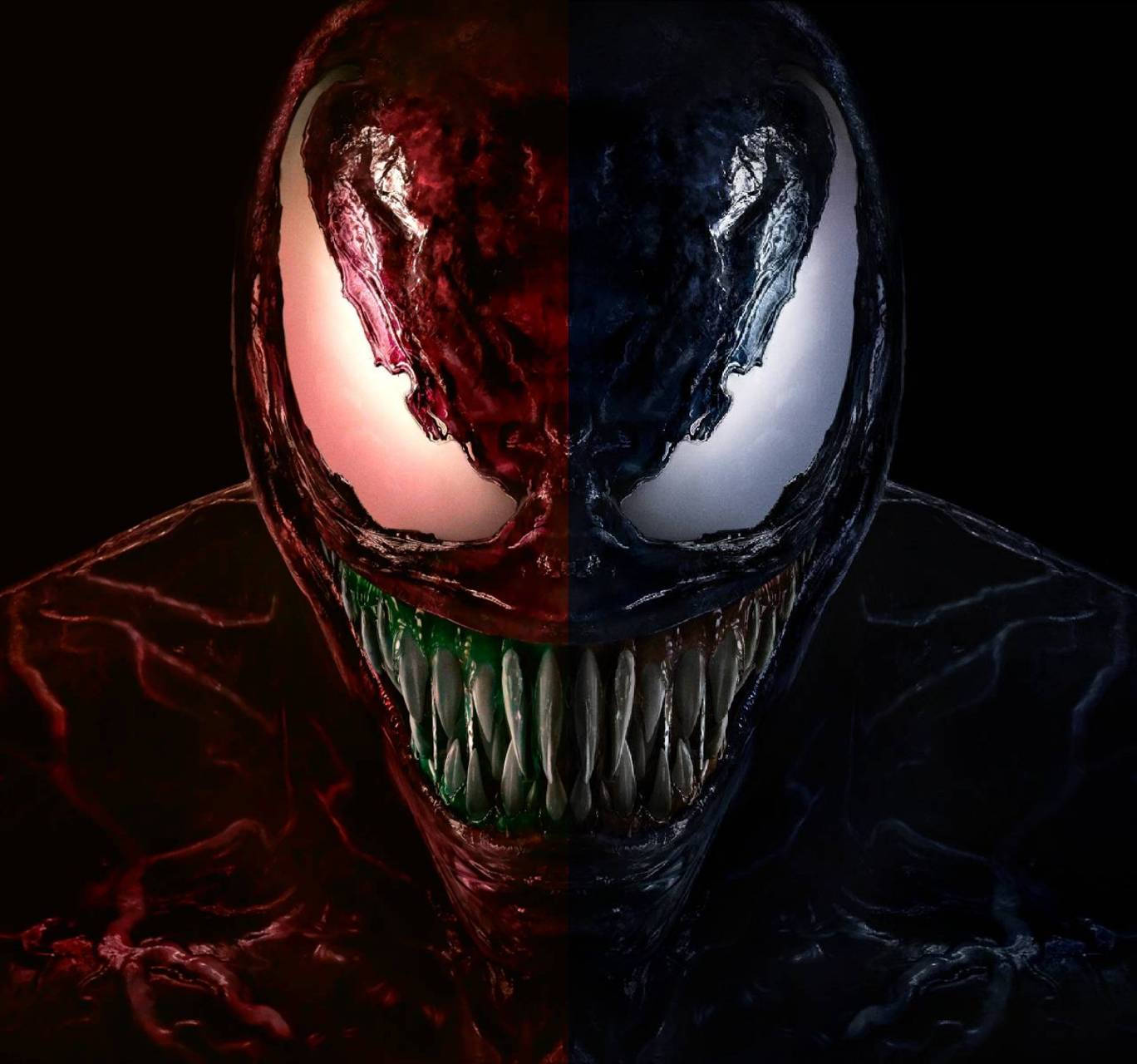 Venom Carnage Marvel Half Face Wallpaper