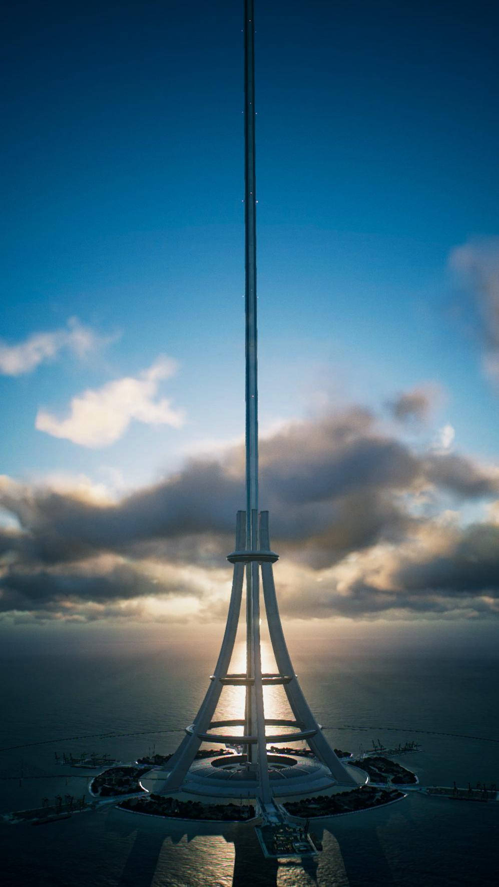 Vertical Space Elevator Wallpaper