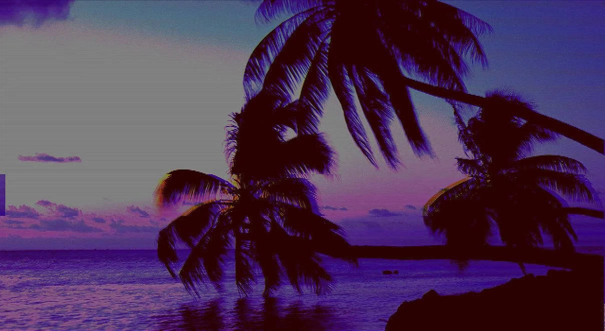 Vibey Neon 80's Island Wallpaper