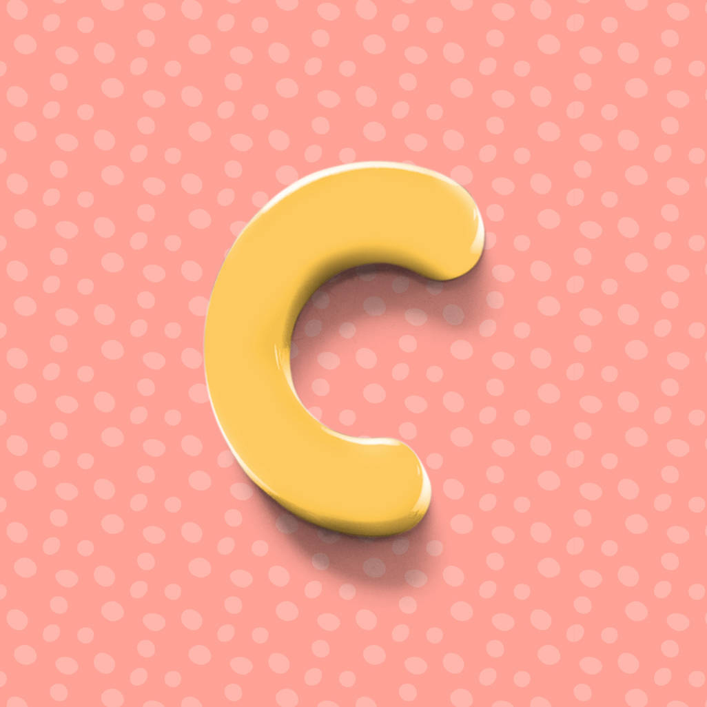 Vibrant 3d Yellow Letter C Wallpaper