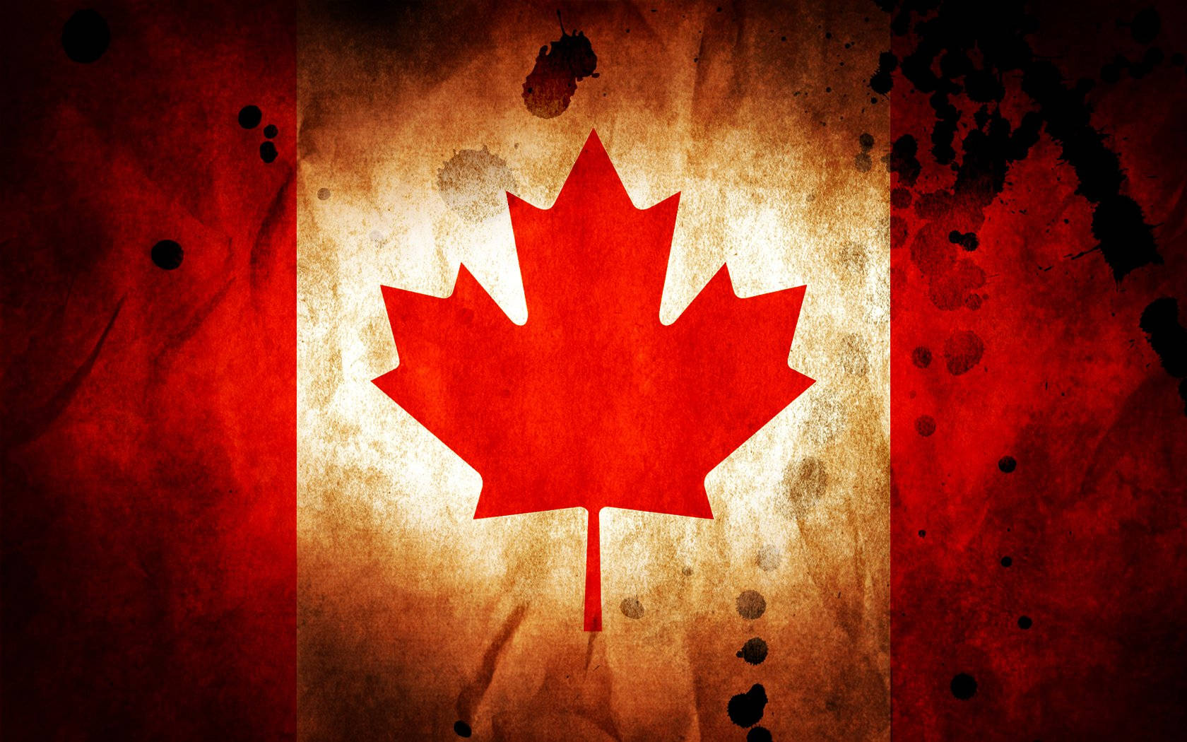 Vibrant Artistic Interpretation Of The Canadian Flag Wallpaper