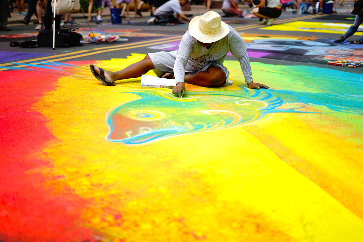 Vibrant Artistry At Chalkfest In Minneapolis Wallpaper