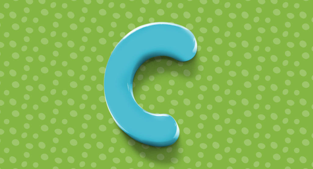 Vibrant Blue 3d-rendered Letter C Wallpaper