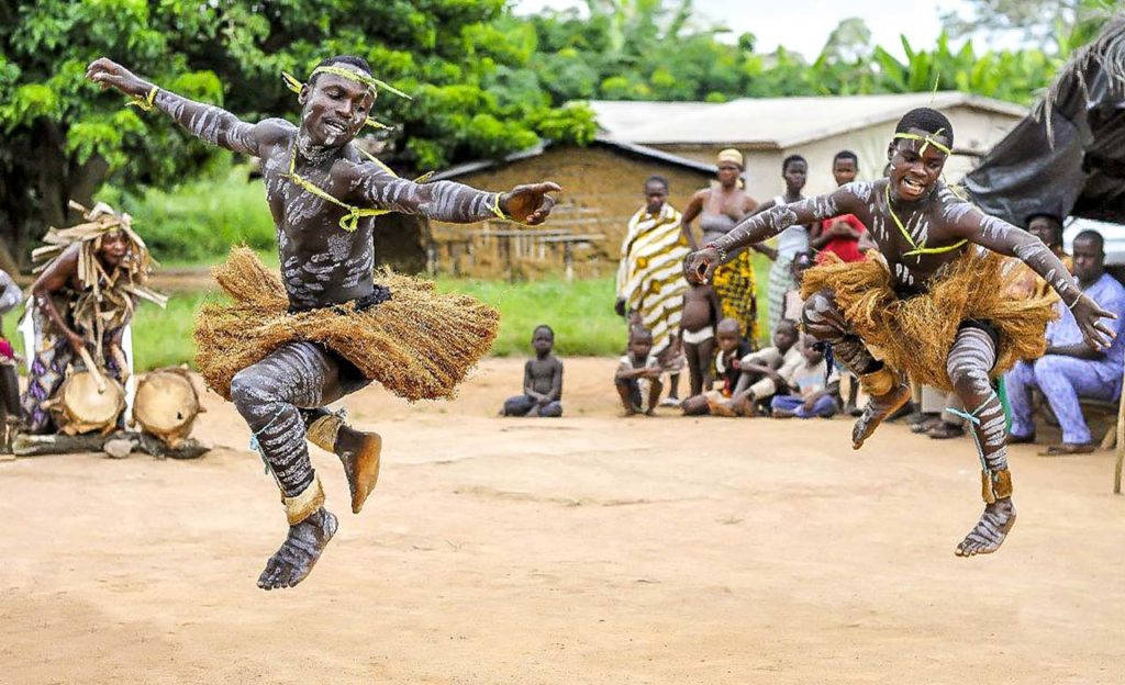 Vibrant Cultural Dance In Ivory Coast Wallpaper