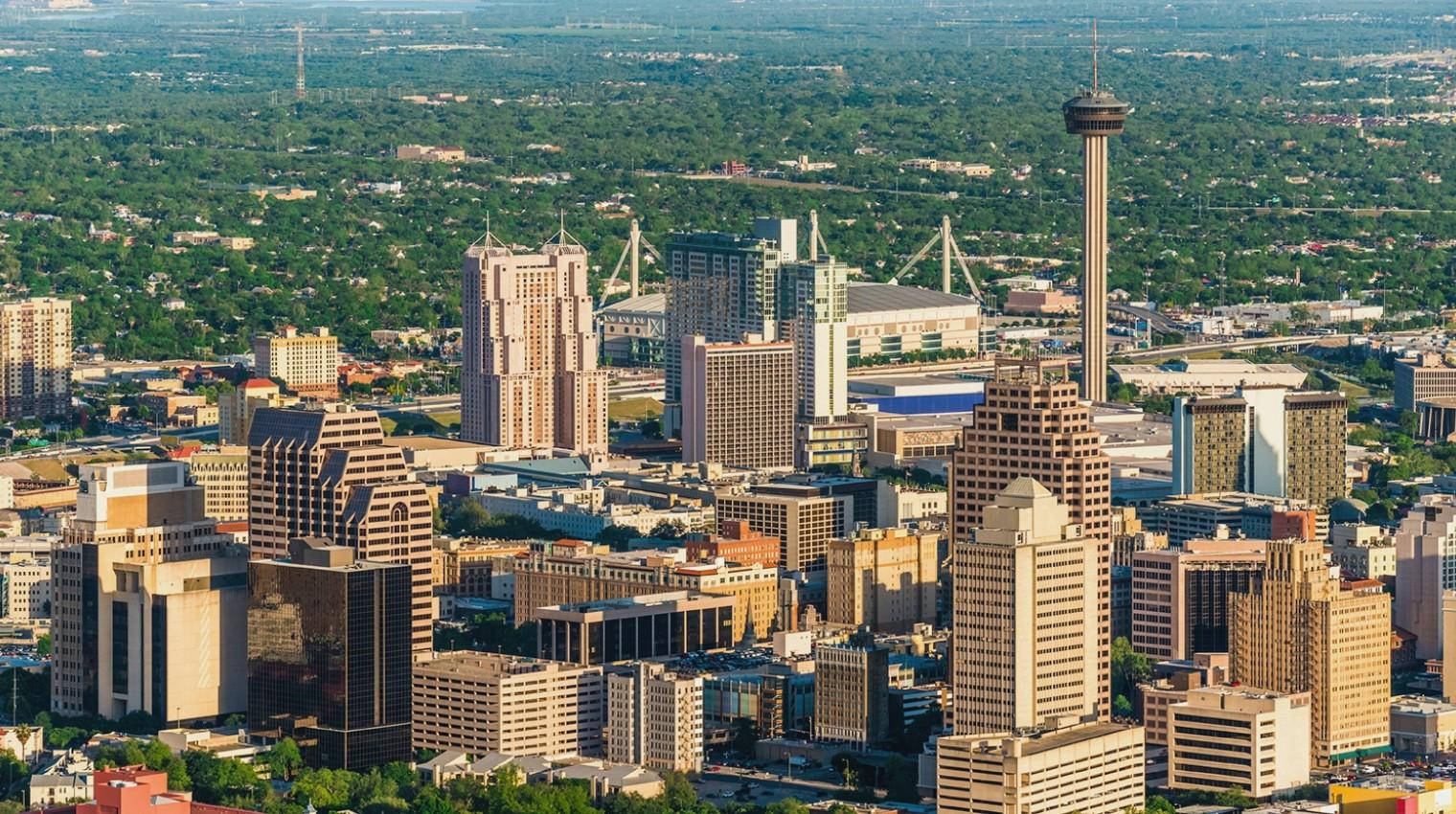 Vibrant Daytime View Of San Antonio Cityscape Wallpaper