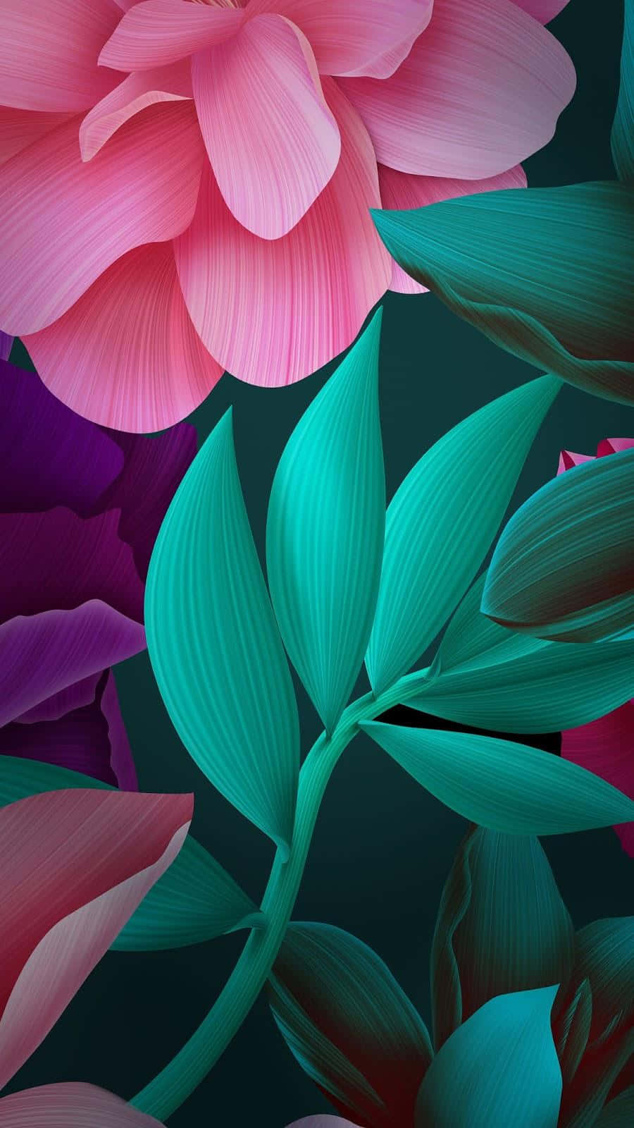 Vibrant Floral3 D Artwork Wallpaper