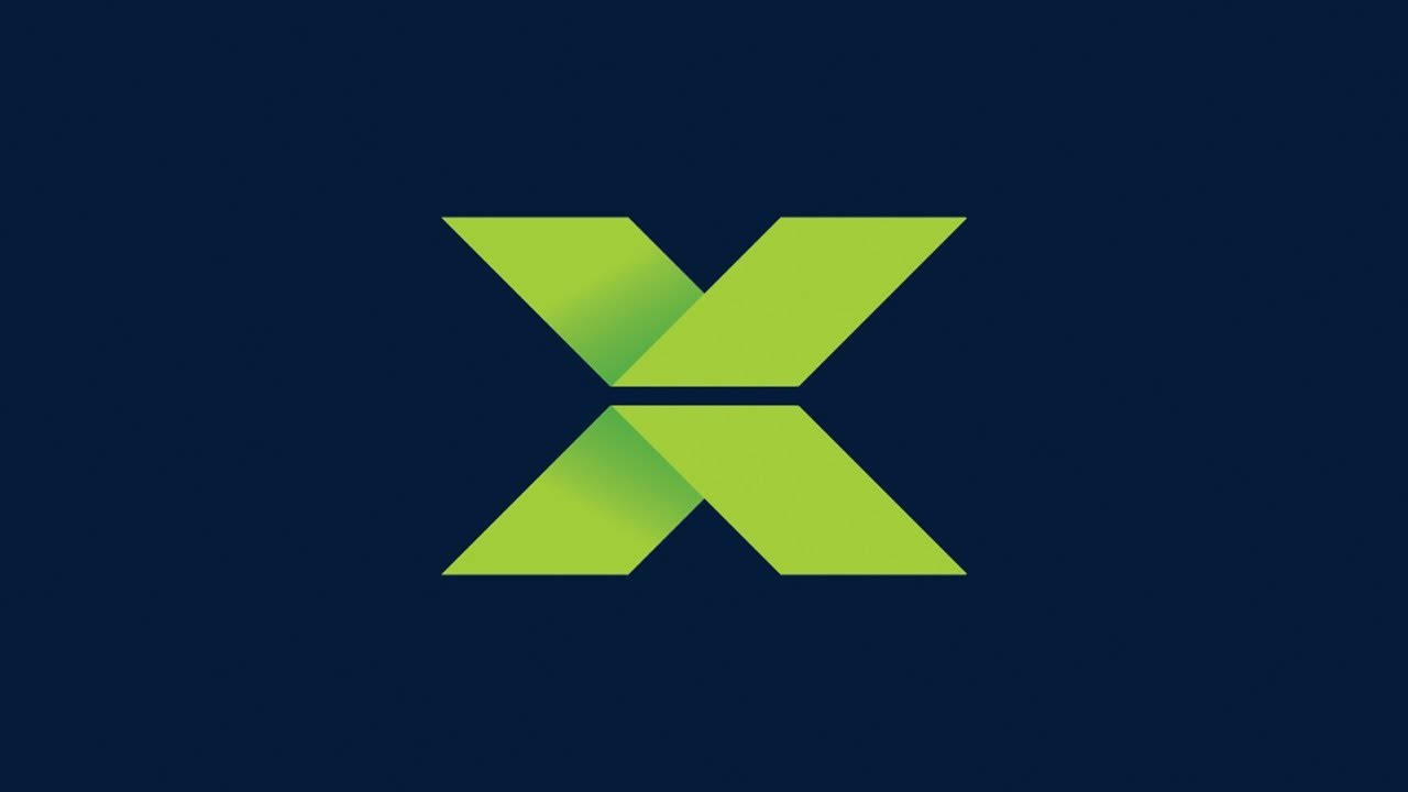 Vibrant Green Letter X Divided Design Wallpaper