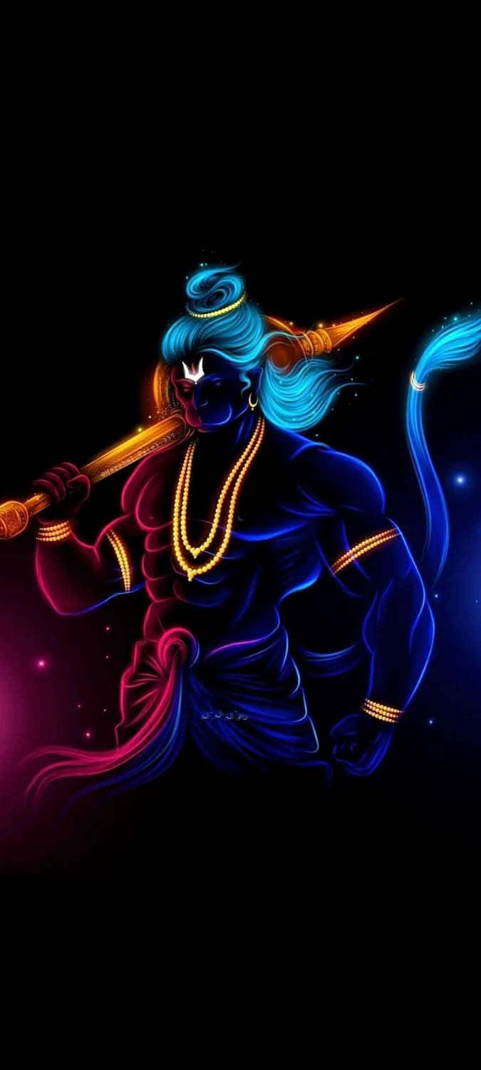 Vibrant Hanuman Artwork Wallpaper