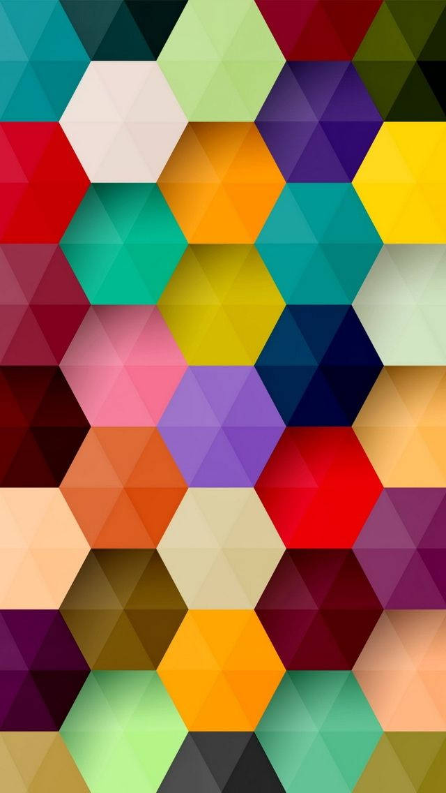 Vibrant Hexagon Pattern On Iphone 5s Wallpaper