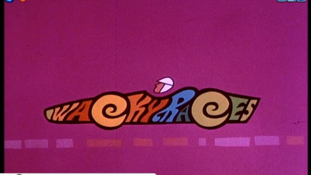 Vibrant Wacky Races Logo In Pink Aesthetic Wallpaper