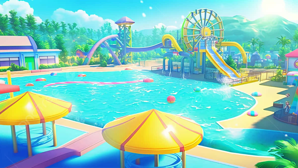 Vibrant Waterpark Fun Summer Day.jpg Wallpaper