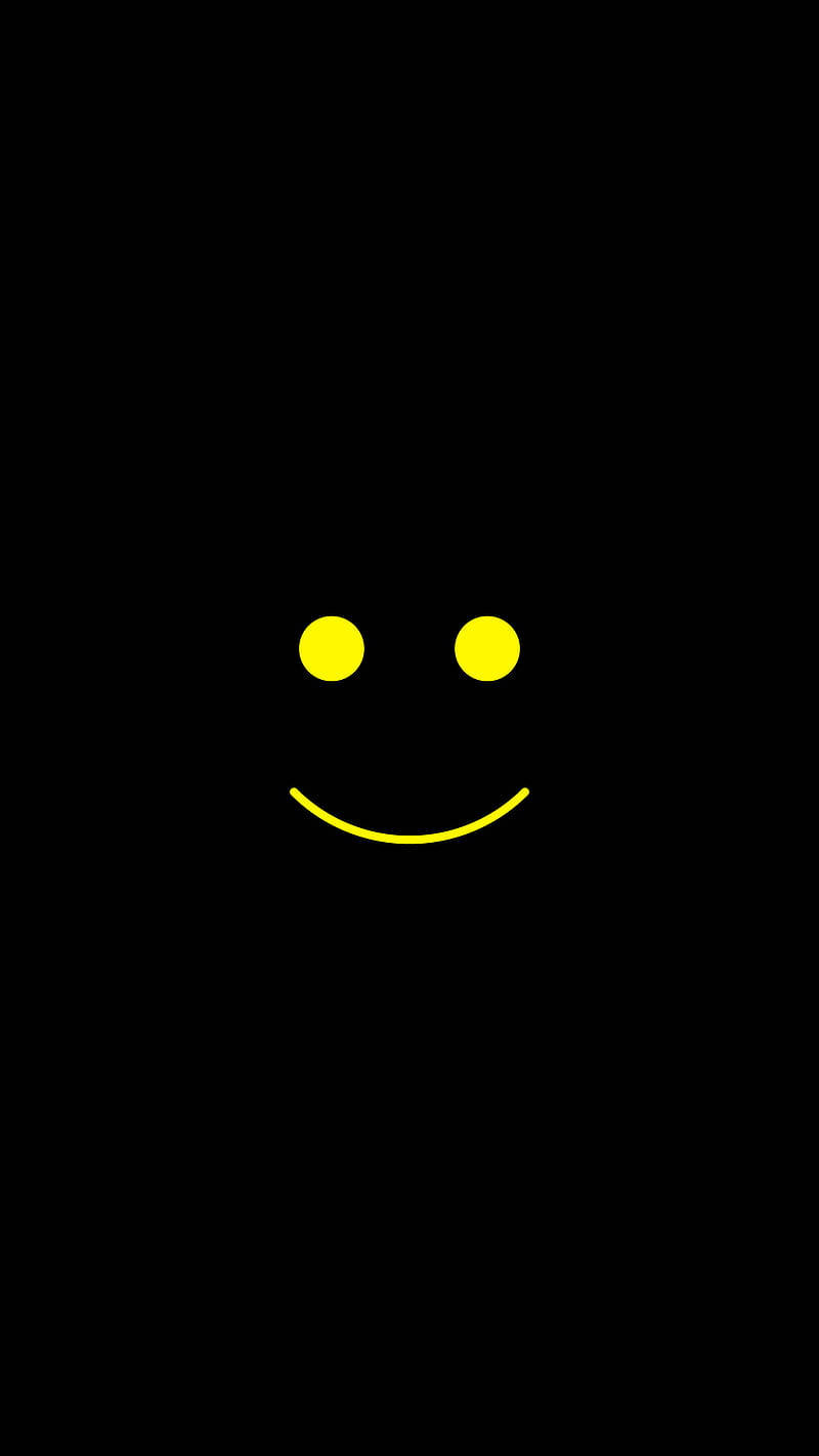 Vibrant Yellow Smiley Avatar Cartoon On Iphone Wallpaper