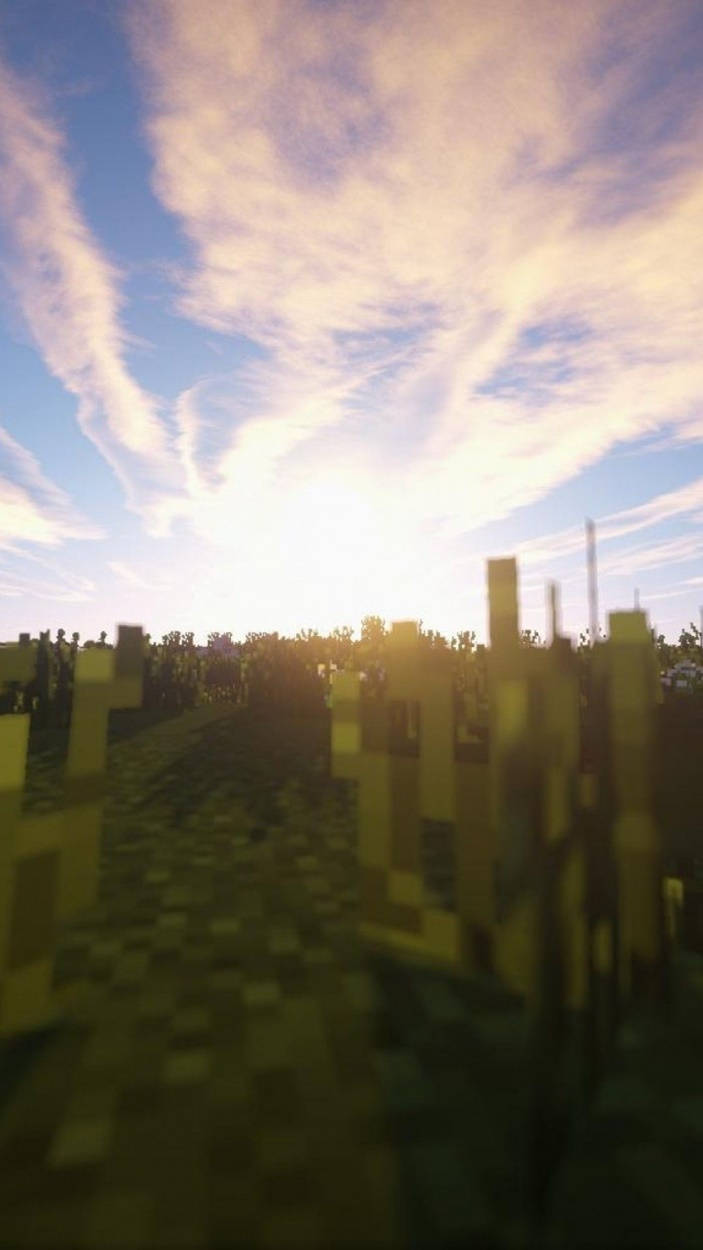 Video Game Sunset Minecraft Iphone Wallpaper