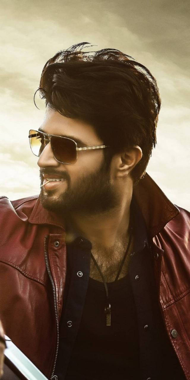 Vijay Devarakonda Brown Leather Jacket Wallpaper