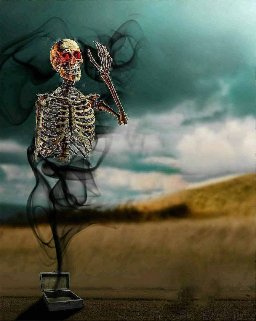 Vijay Mahar Skeleton Smoke Wallpaper