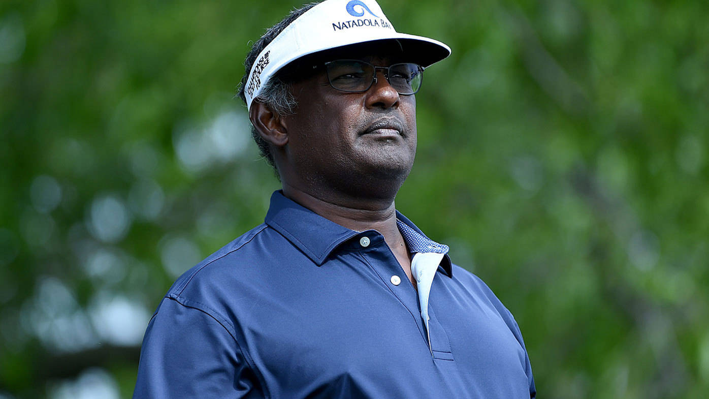 Vijay Singh In Action Wallpaper