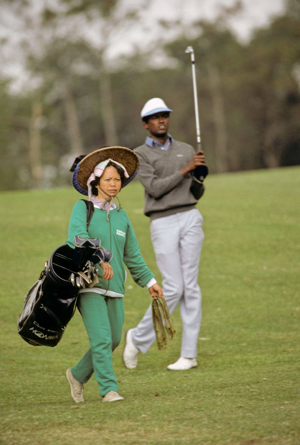 Vijay Singh In His Youth During A Golf Practice Wallpaper