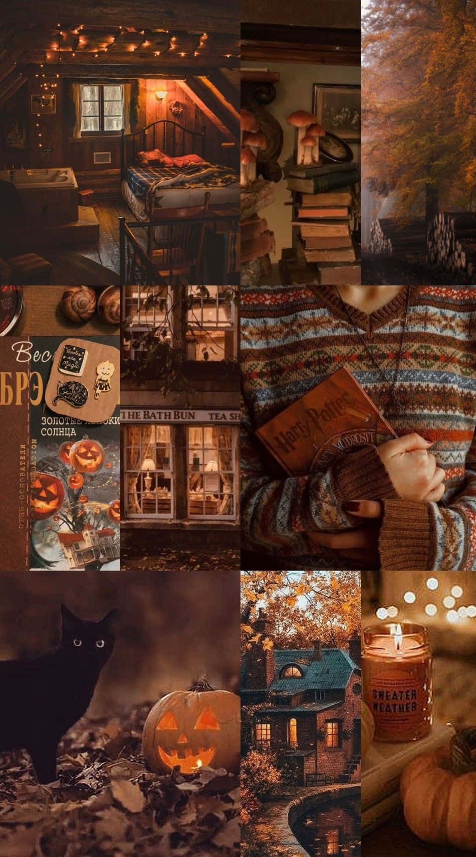 Vintage Autumn Compilation Items Wallpaper