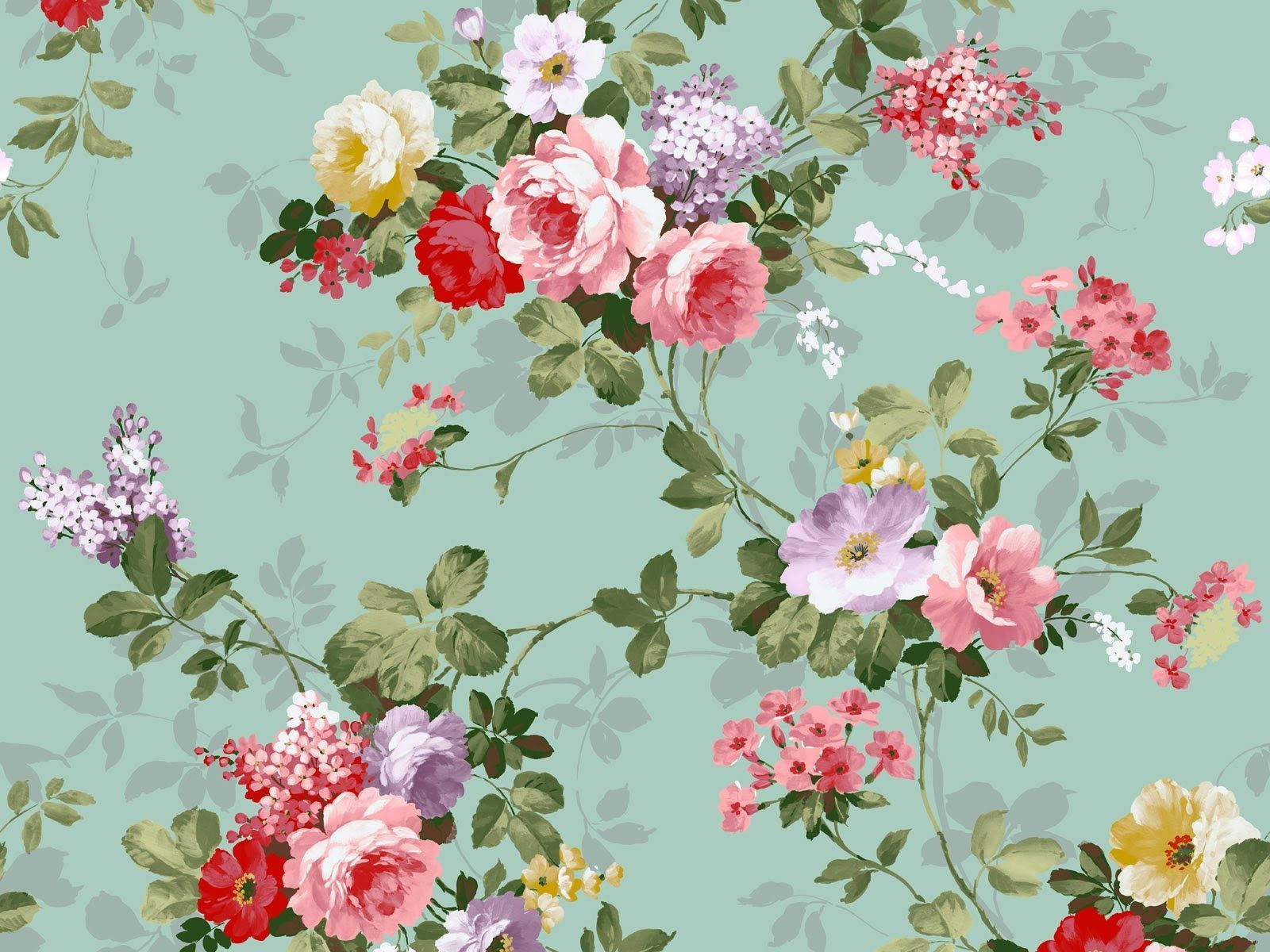 Vintage Flower Desktop Aesthetic Wallpaper