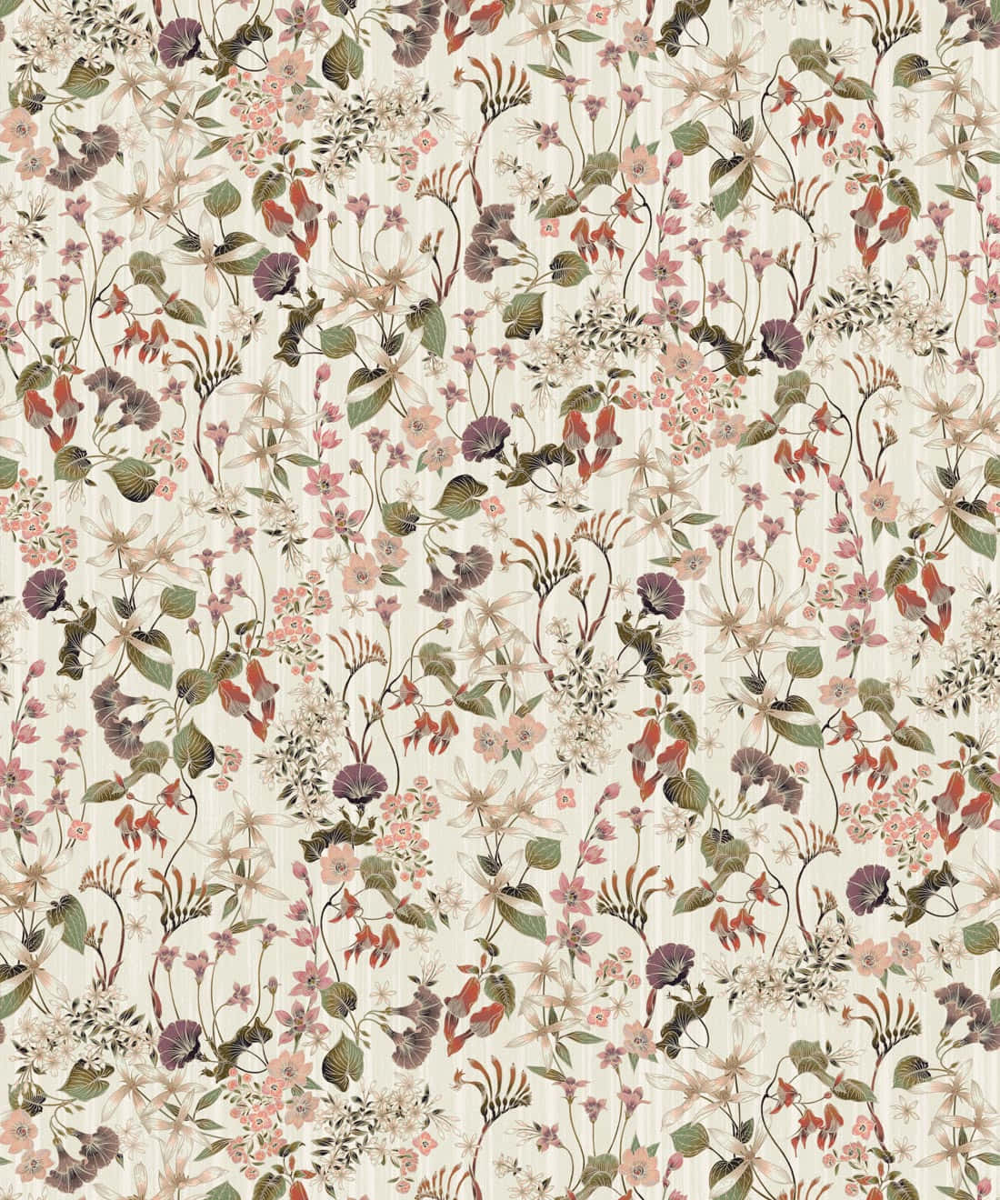 Vintage Flower On Beige Background Wallpaper