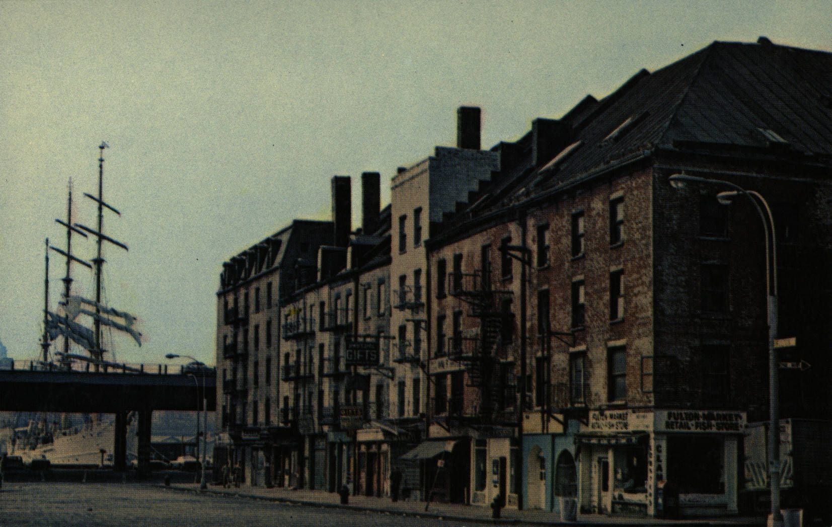 Vintage South Street Seaport Wallpaper