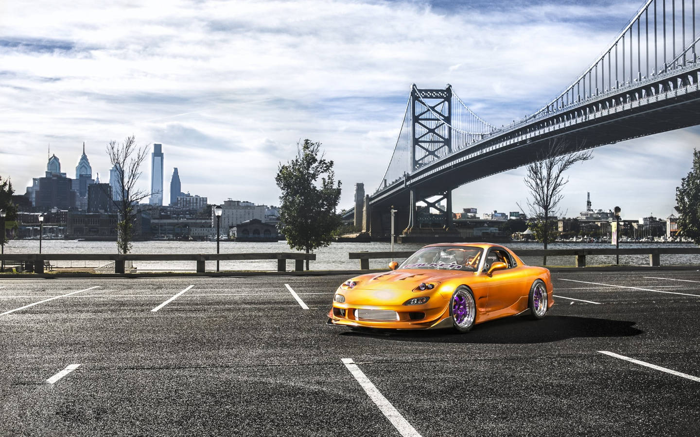 Vintage Yellow Mazda Rx7 Wallpaper