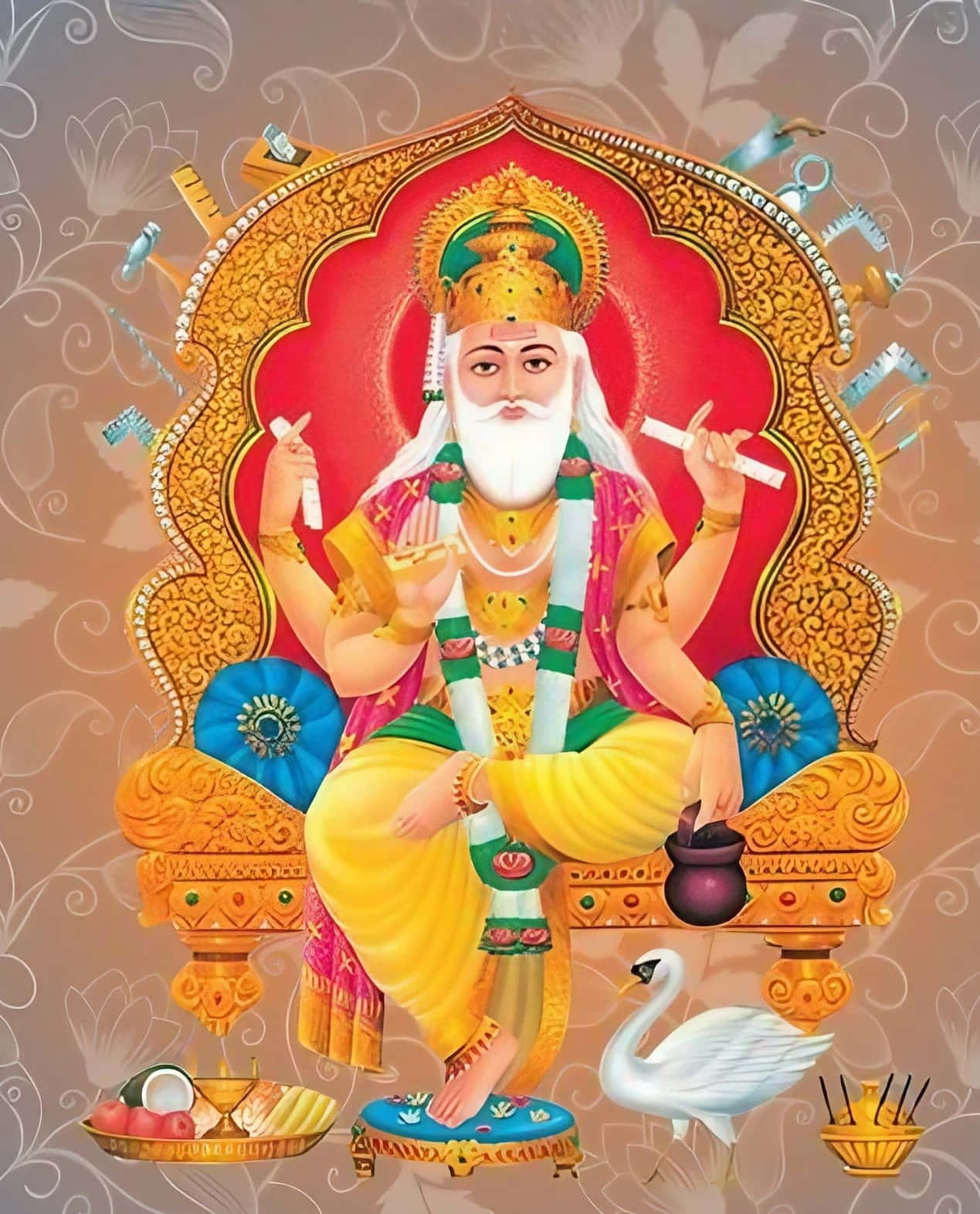 Vishwakarma Deityof Creationand Architecture Wallpaper