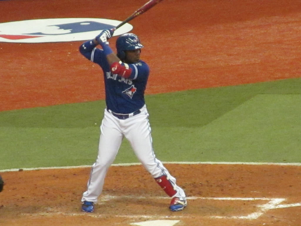 Vladimir Guerrero Jr Red And Black Bat Wallpaper