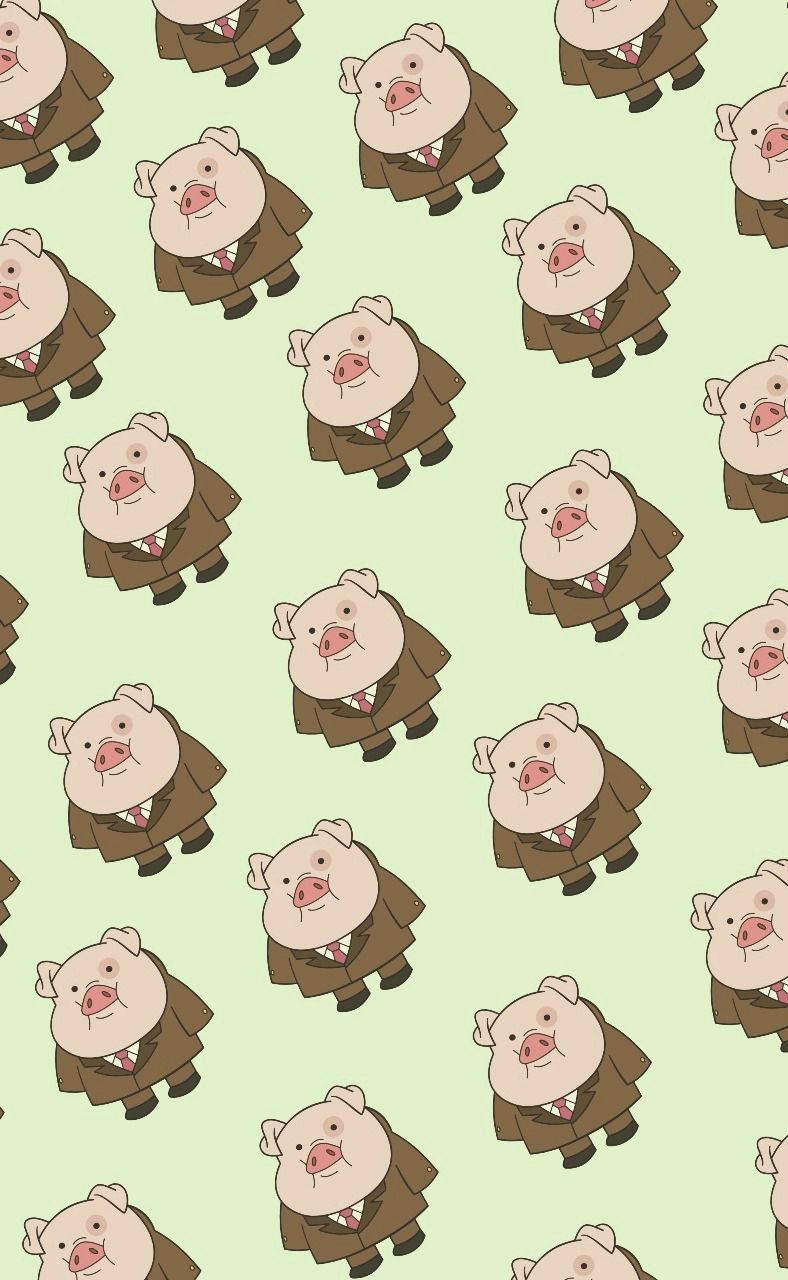 Waddles In Formal Wear Pattern Wallpaper