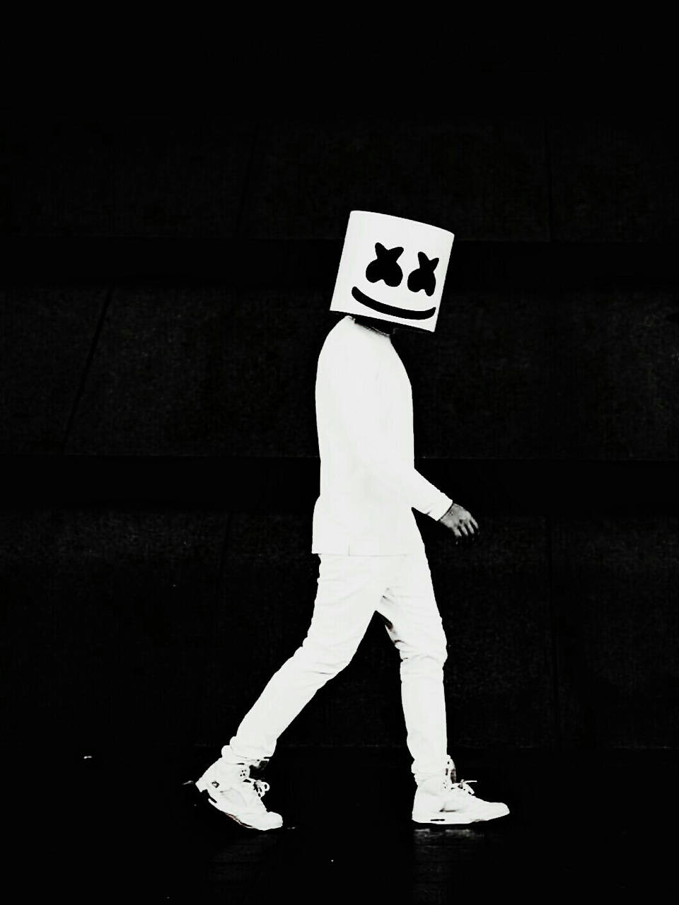 Walking Black Marshmello Wallpaper