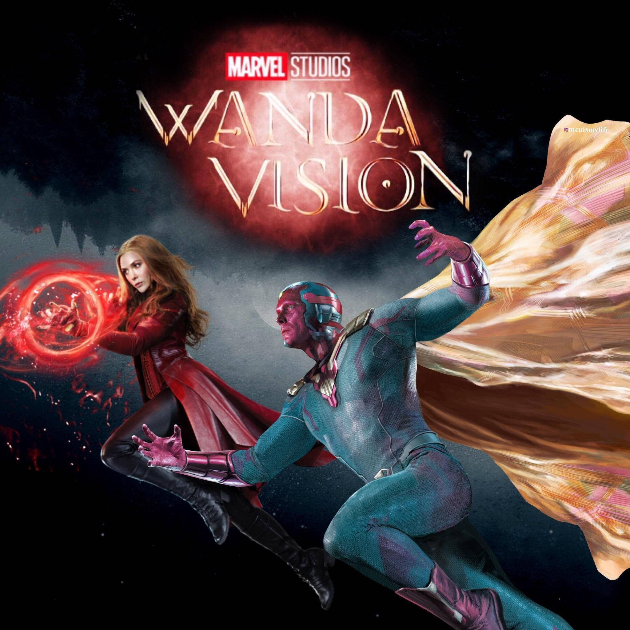 Wandamaximoff And Vision Ascend To New Heights Wallpaper