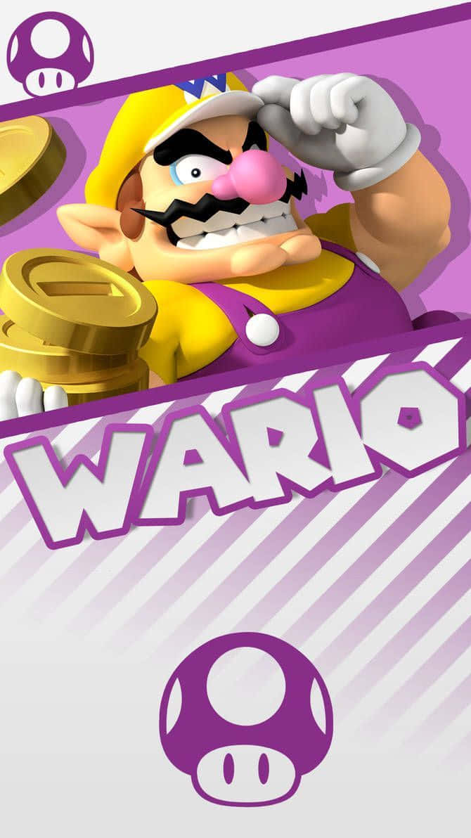 Wario Smirking In His Iconic Outfit Wallpaper