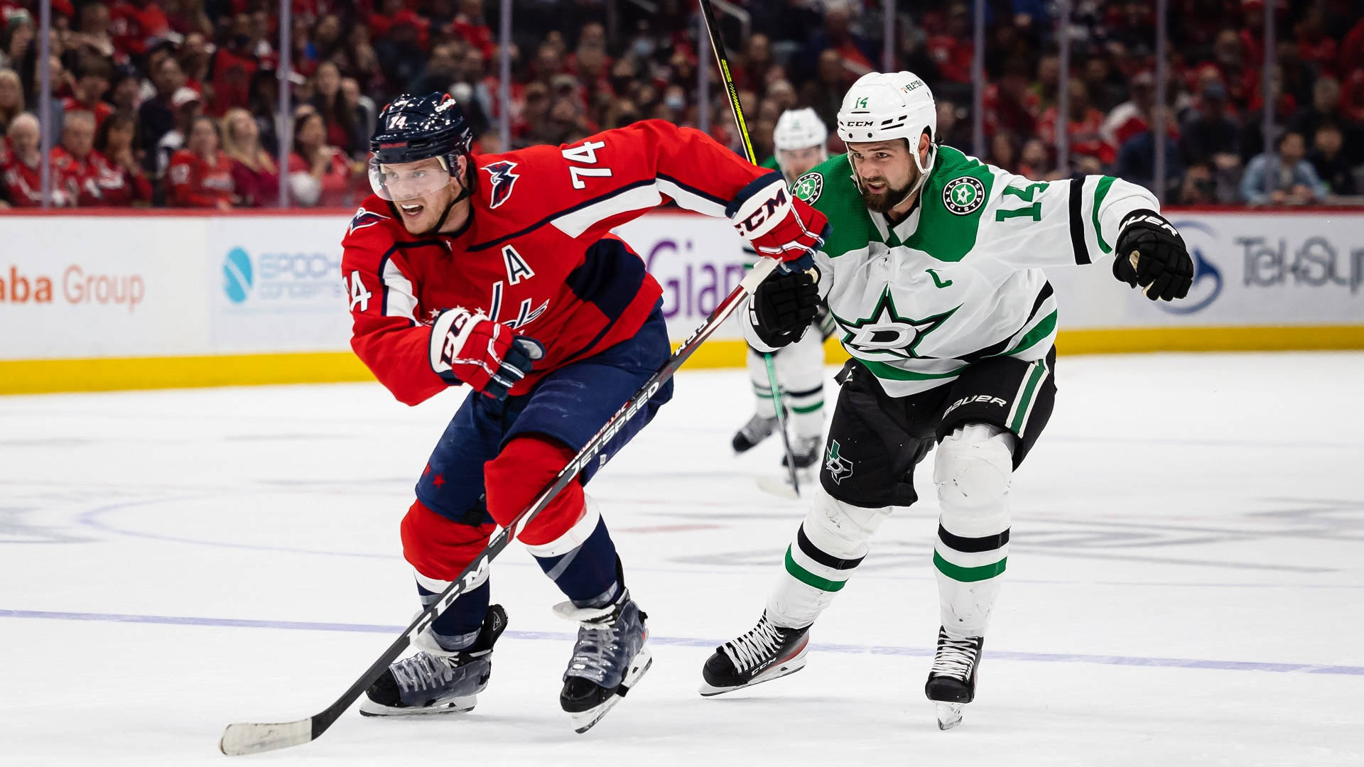 Washington Capitals John Carlson Versus Dallas Stars Jamie Benn Wallpaper