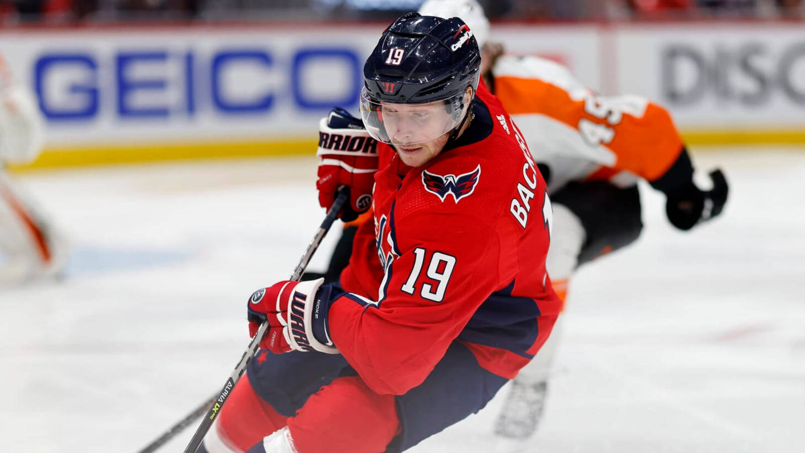 Washington Capitals Star Nicklas Backstrom During A Game Against The Philadelphia Flyers – 2016 Season Wallpaper