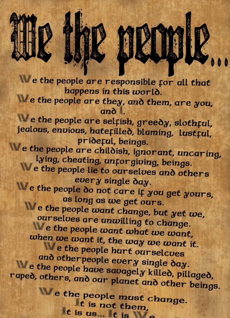 We The People Newspaper Aesthetic Wallpaper