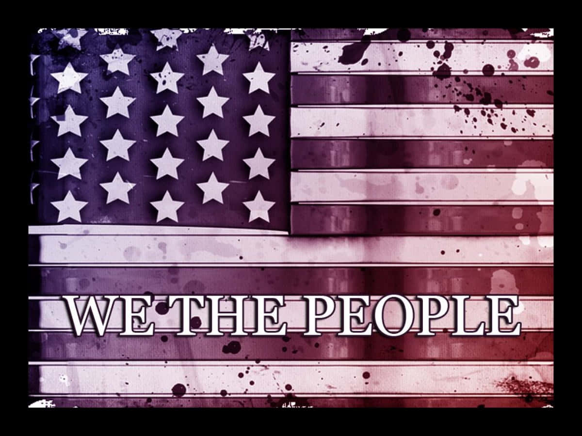 We The People Us Flag Paint Splash Wallpaper