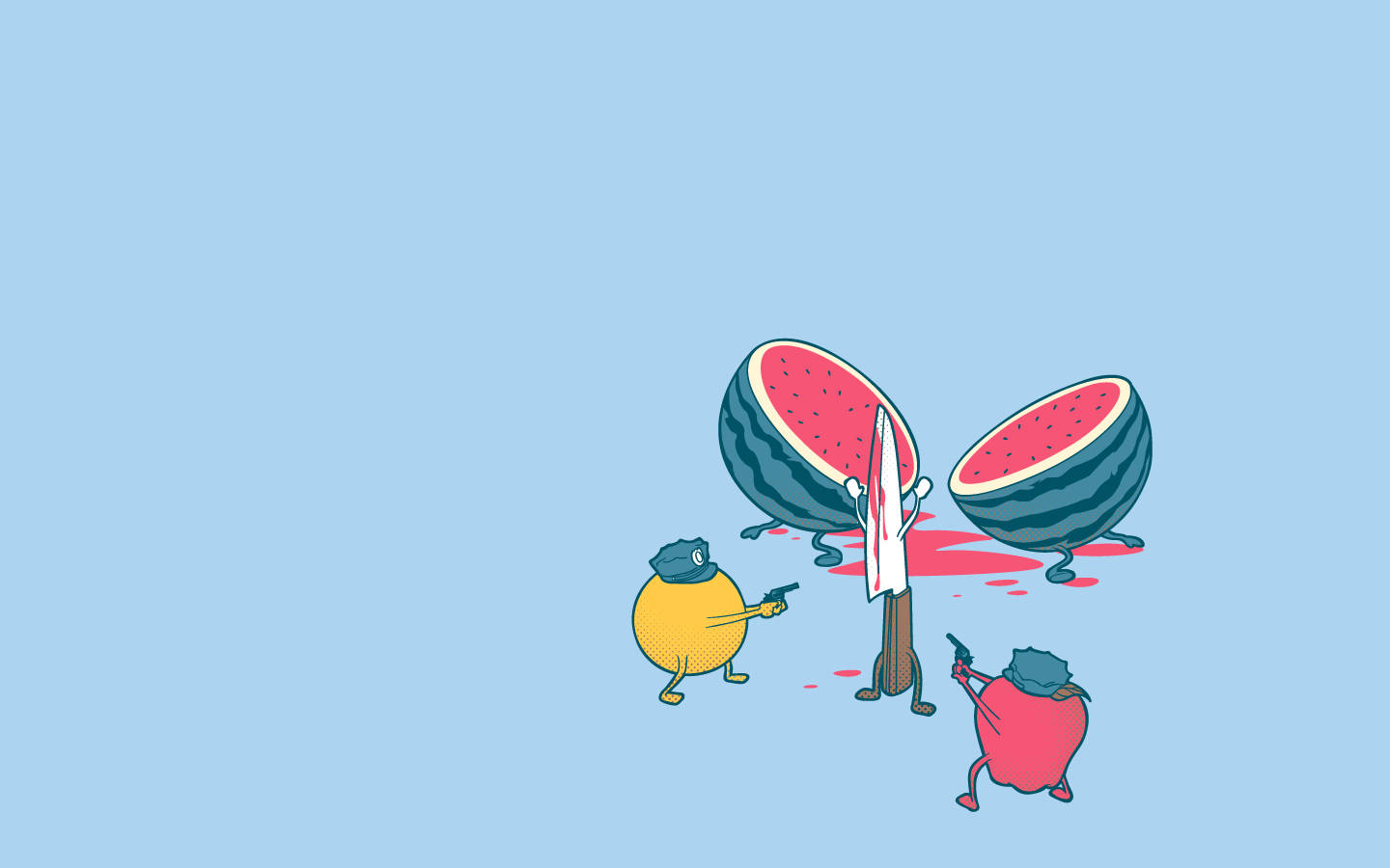 Weird Fruits And Knife Wallpaper