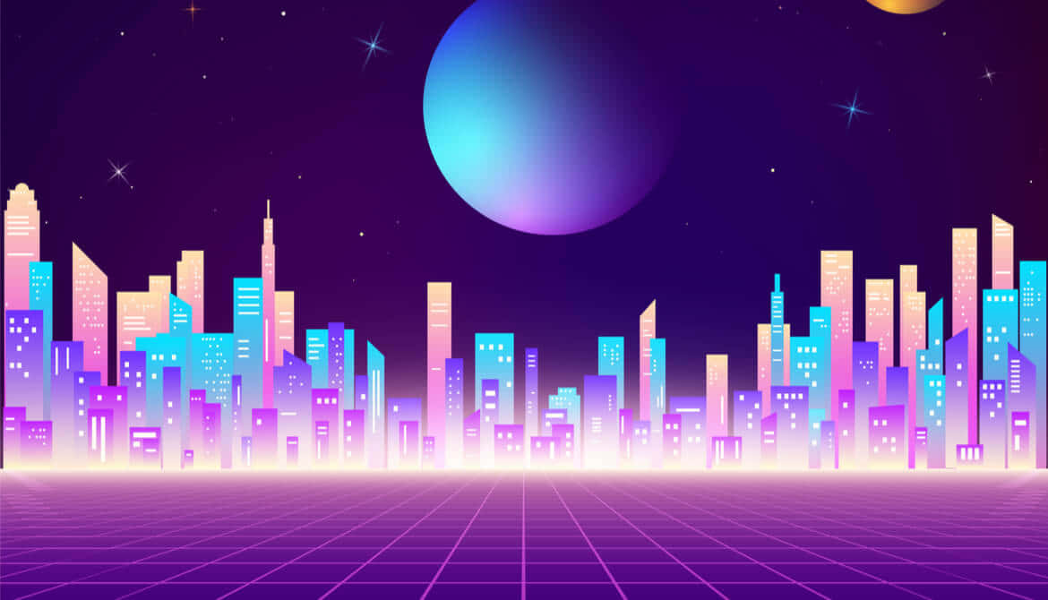 Welcome To Synthwave City - A Technological Wonderland With More To Explore. Wallpaper