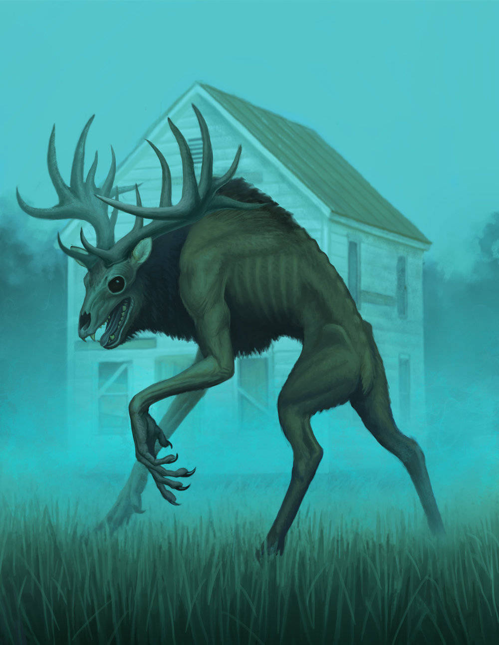 Wendigo Near A House Wallpaper