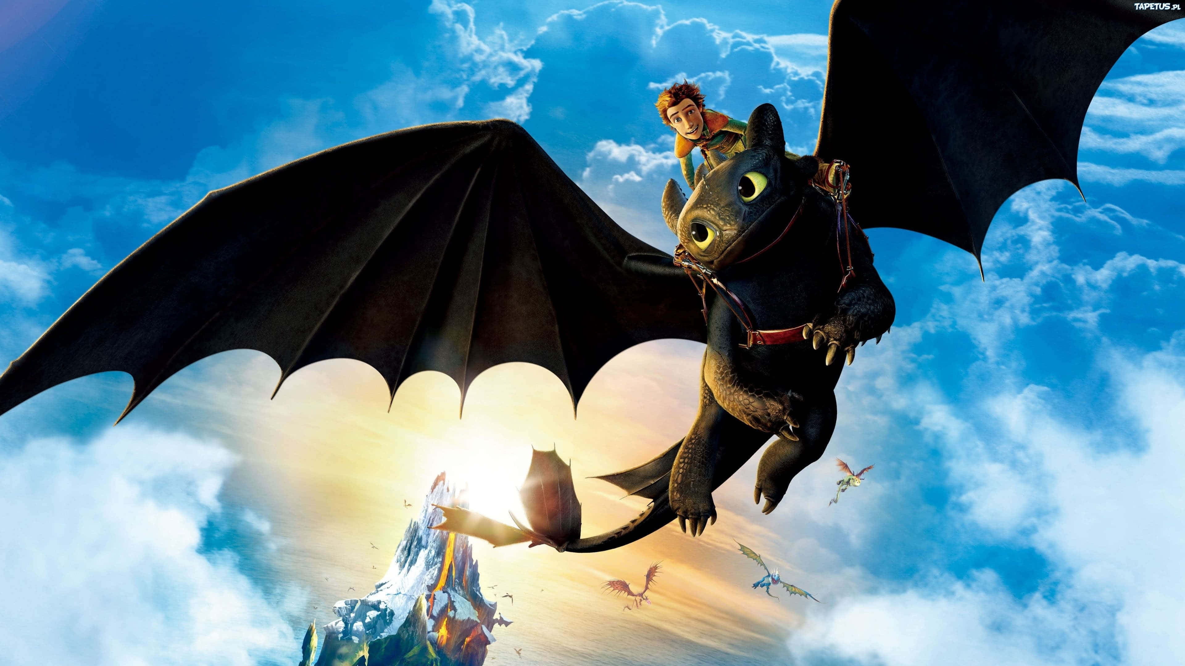 Whirlwind Of Fun And Adventure With How To Train Your Dragon Wallpaper