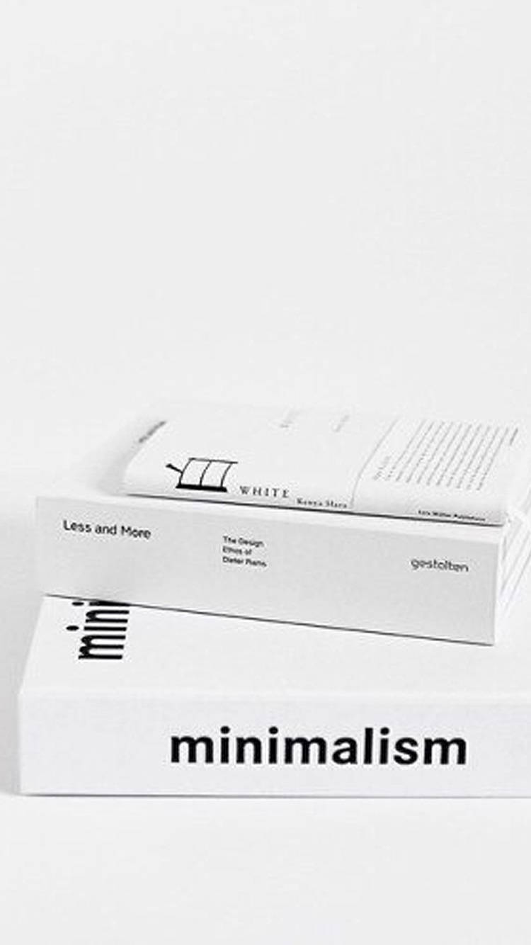 White Aesthetic Tumblr Minimalist Stack Of Books Wallpaper