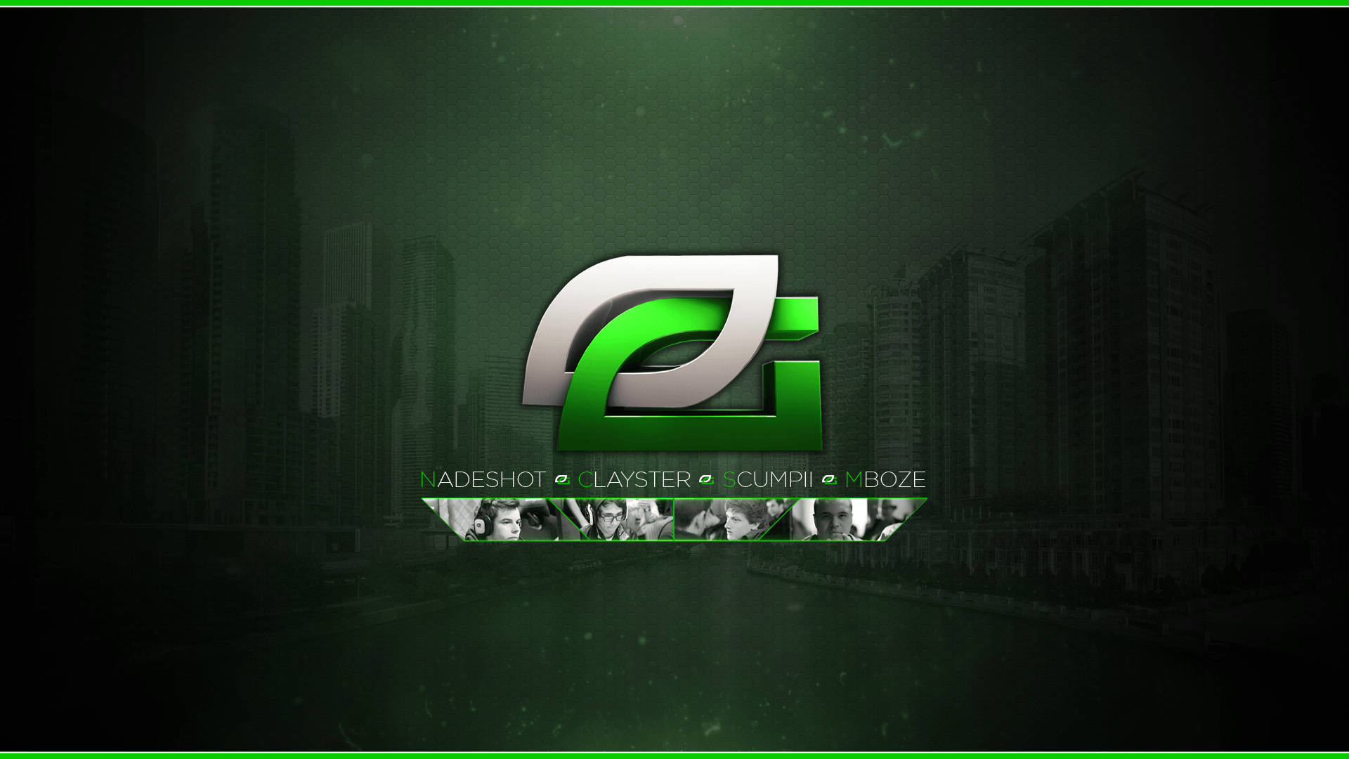 White And Green Optic Gaming Laptop Logo Wallpaper