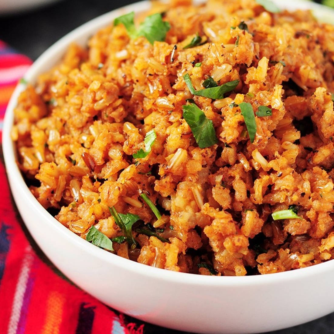 White Bowl Filled With Delicious Fried Rice Wallpaper