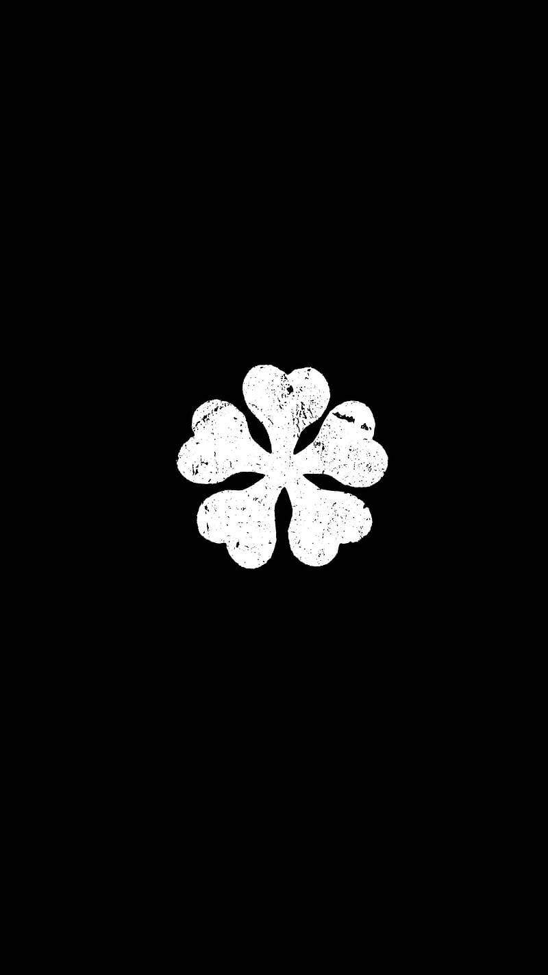 White Clover Logo In Solid Black Wallpaper