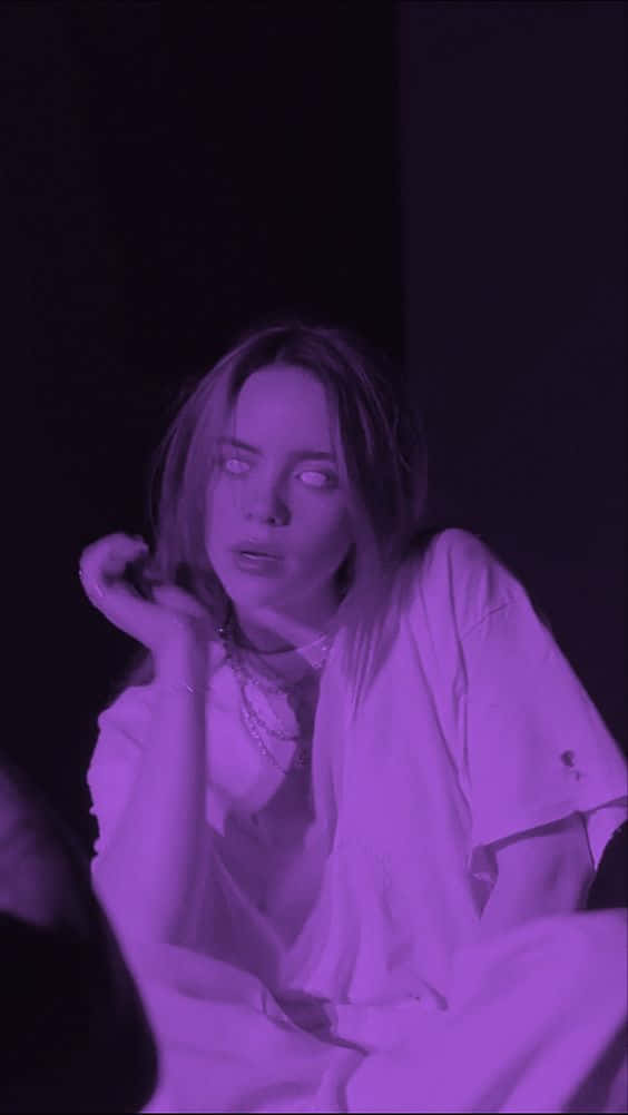 White Eyes Billie Eilish Purple Wallpaper