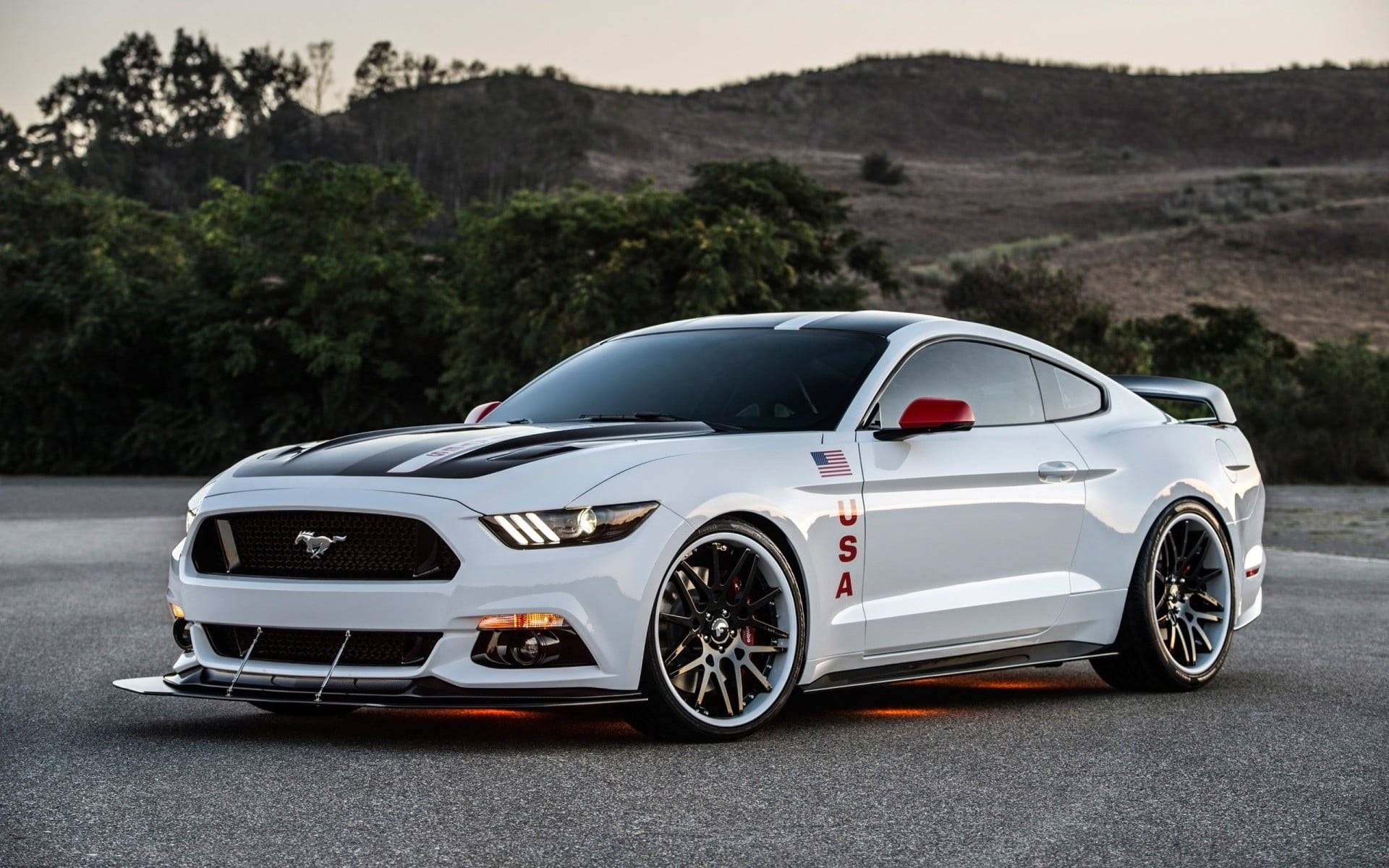 White Ford Gt Mustang Wallpaper